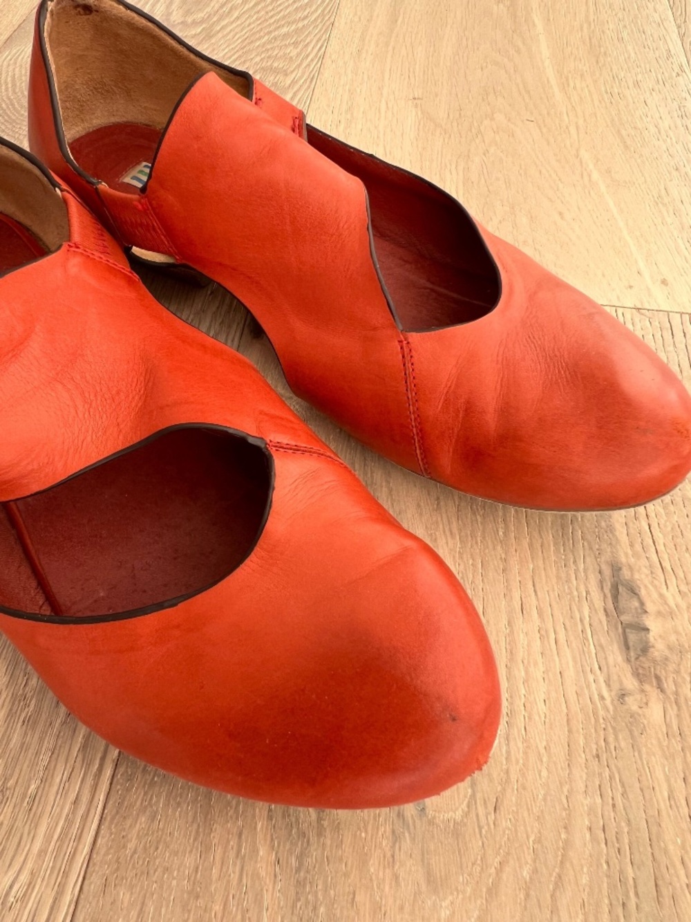 040 🇨🇦 Arnold Churgin Burnt Orange Soft Leather Italian flats, Size 8 - Picture 8 of 10